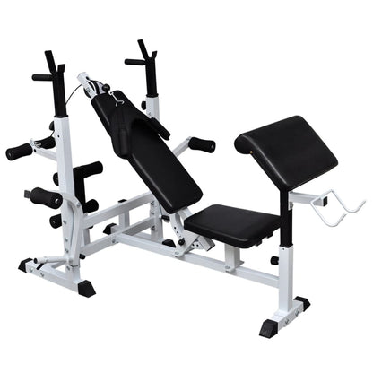 Banc d'entraînement avec support de poids jeu d'haltères 90 kg