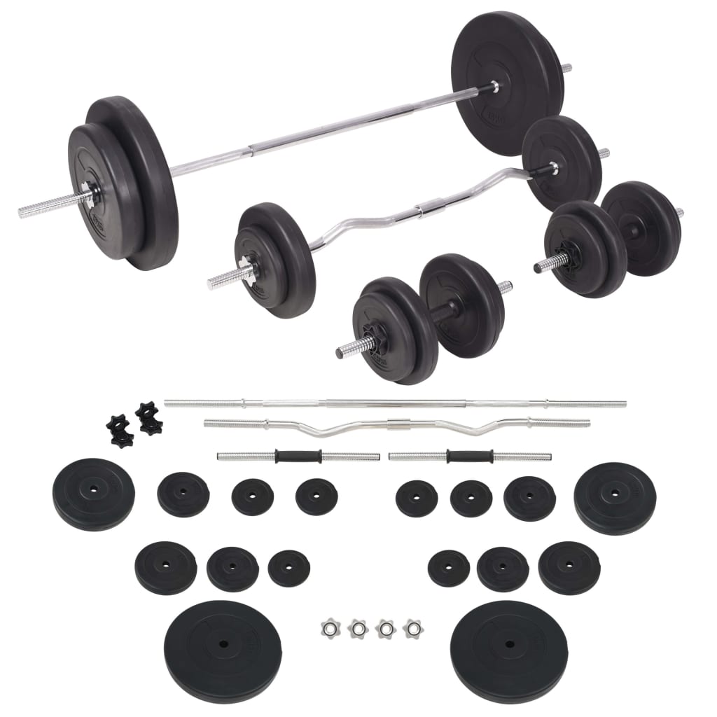 Banc d'entraînement avec support de poids jeu d'haltères 90 kg