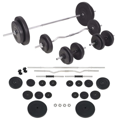 Banc d'entraînement avec support de poids jeu d'haltères 90 kg