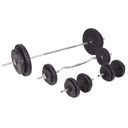 Banc d'entraînement avec support de poids jeu d'haltères 90 kg